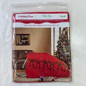 Holiday Time Bike Bag Christmas Gift Wrap Cover 42"x18"x80" Red With Bows